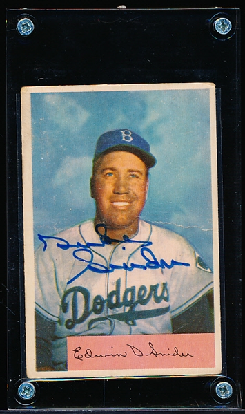 Autographed 1954 Bowman Bsbl. #170 Duke Snider- JSA Sticker Certified