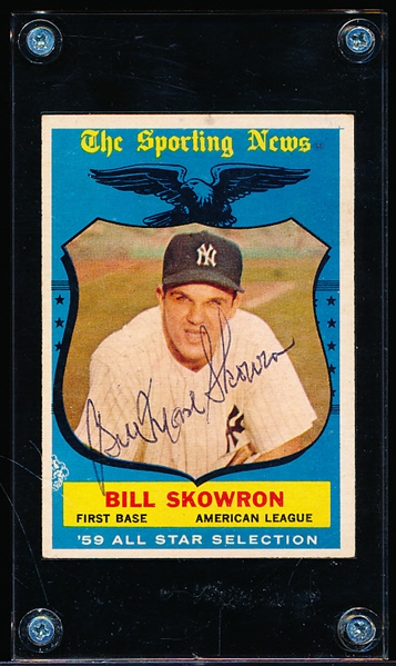 Autographed 1959 Topps Bsbl. #554 Bill “Moose” Skowron- High #!- JSA Sticker Certified
