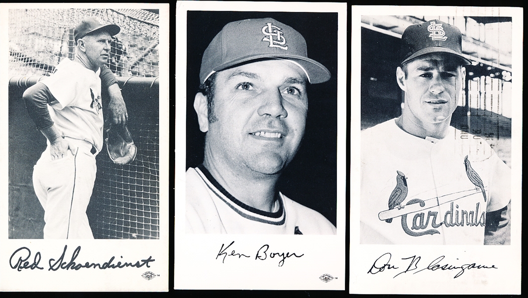 1950’s-70’s St. Louis Cardinals MLB Team Issued B/W Postcard/Photos- 10 Asst., 9 Diff.