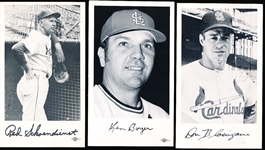 1950’s-70’s St. Louis Cardinals MLB Team Issued B/W Postcard/Photos- 10 Asst., 9 Diff.