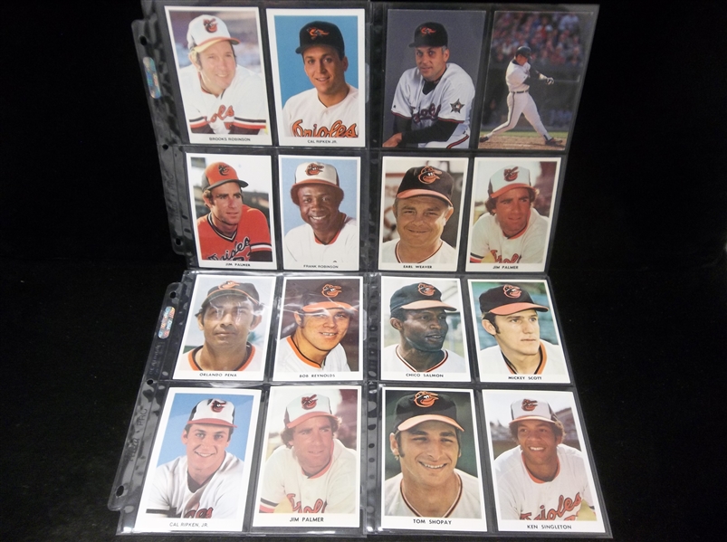 1970’s-80’s Baltimore Orioles MLB- 72 Asst. Postcard/Postcard Sized Color Team Issued Photos