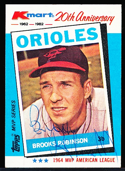 Autographed 1982 K-Mart Bsbl. #5 Brooks Robinson