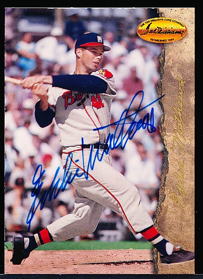 Autographed 1994 Ted Williams Bsbl. #43 Eddie Mathews
