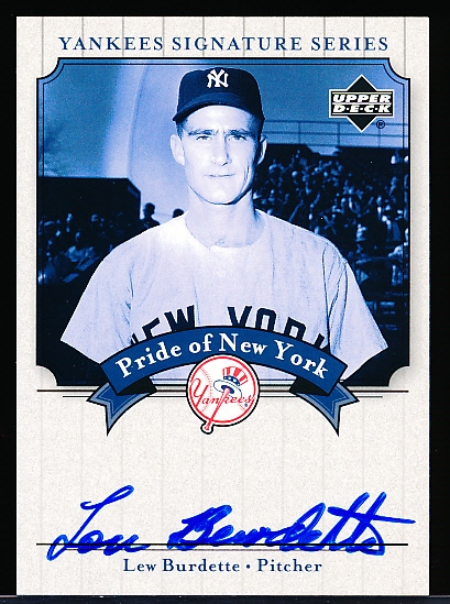 2003 Upper Deck Yankees Signature Series “Pride of New York Autographs” #PN-LB Lou Burdette