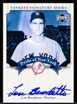 2003 Upper Deck Yankees Signature Series “Pride of New York Autographs” #PN-LB Lou Burdette