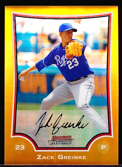 2009 Bowman Chrome Bsbl. “Orange Refractor”- Zach Greinke- #19/25!