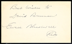 Autographed Ewell Blackwell MLB Index Card