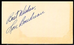 Autographed Lou Boudreau MLB Index Card