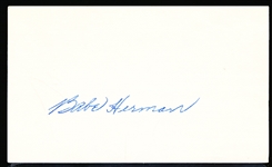 Autographed Babe Herman MLB Index Card