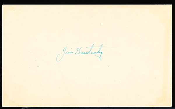 Autographed Jim Konstanty MLB Index Card