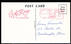 Autographed Jerry Lumpe Kansas City Athletics MLB J. D. McCarthy B/W Bsbl. Postcard