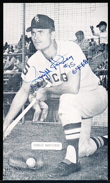 Autographed Jerry McNertney Chicago White Sox MLB J. D. McCarthy B/W Bsbl. Postcard