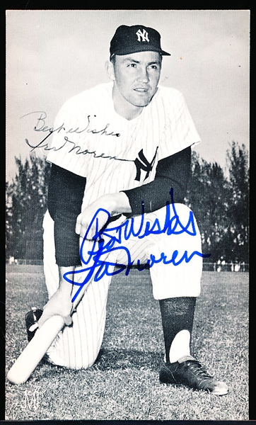 Autographed Irv Noren New York Yankees MLB J. D. McCarthy B/W Bsbl. Postcard