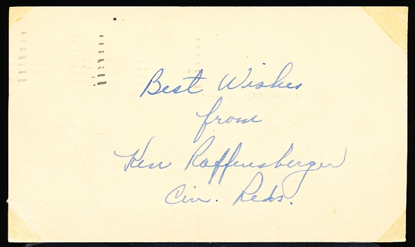 Autographed Ken Raffensberger MLB Government Postcard