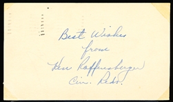 Autographed Ken Raffensberger MLB Government Postcard