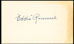 Autographed Eddie Rommel MLB Index Card