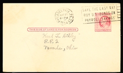 Autographed Billy Shantz MLB Government Postcard