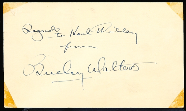 Autographed Bucky Walters MLB Government Postcard