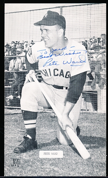 Autographed Pete Ward Chicago White Sox MLB J. D. McCarthy B/W Bsbl. Postcard