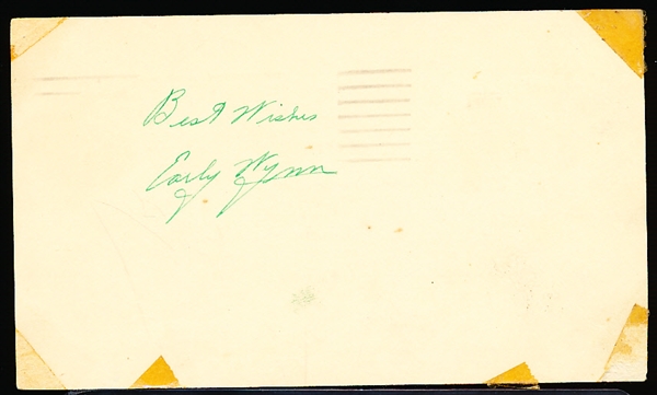 Autographed Early Wynn MLB Government Postcard