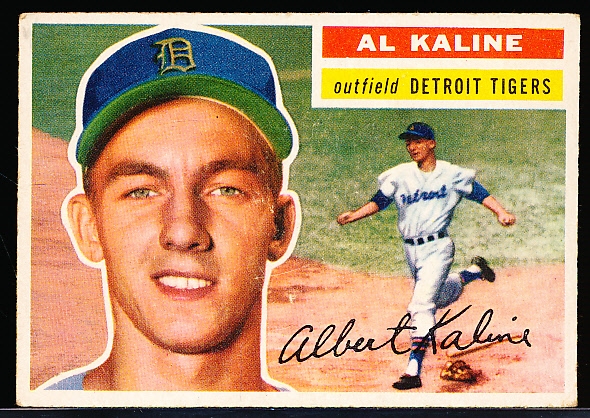 1956 Topps Baseball- #20 Al Kaline, Tigers- Gray Back