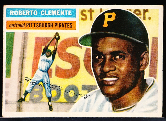 1956 Topps Baseball- #33 Roberto Clemente, Pirates- Gray Back