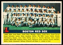 1956 Topps Baseball- #111 Boston Red Sox Team- Gray Back