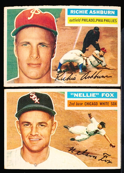 1956 Topps Baseball- 2 Diff Hall of Famers- Both Gray Backs