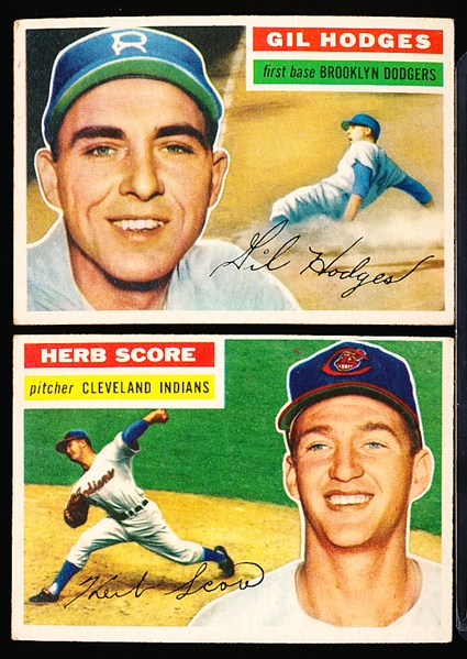 1956 Topps Baseball- 2 Diff- Gray Backs