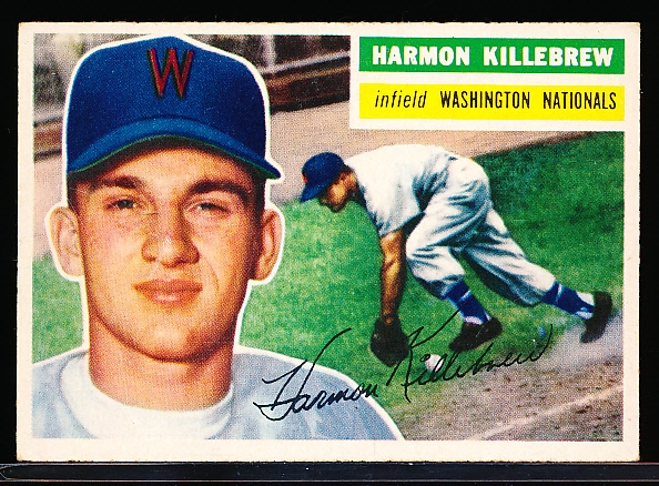 1956 Topps Baseball- #164 Harmon Killebrew, Wash- Gray Back