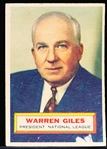 1956 Topps Bb- #2 Warren Giles, NL Pres- White Back