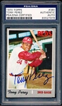 Autographed 1970 Topps Baseball- #380 Tony Perez, Reds- PSA/DNA Certified & Encapsulated