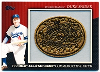 2010 Topps Baseball- “Commemorative Patch”- #MCP-14 Duke Snider, Brooklyn Dodgers