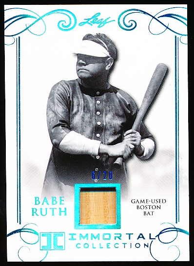 2017 Leaf Bb- “Immortal Collection Game Bat”- #BB-22 Babe Ruth- #6/20 Made