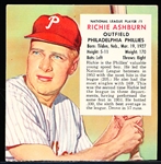 1954 Red Man Bb- No Tabs- NL #1 Richie Ashburn, Phillies