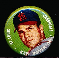 1956 Topps Baseball Pin- Ken Boyer, Cardinals