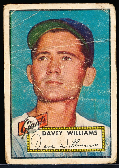 1952 Topps Baseball- #316 Davey Williams, Giants- Hi#