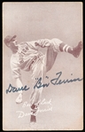 Autographed 1939-46 Salutation Exhibit Baseball Card- Dave Ferriss, Red Sox
