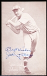 Autographed & Inscribed 1939-46 Salutation Exhibit Baseball Card- Johnny Mize, Cardinals