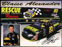 Autographed 1998 Rescue Engine Formula Busch Series #20 Chevy Monte Carlo Color 6-¾” x 8-¾” Photo- Signed by Driver Blaise Alexander