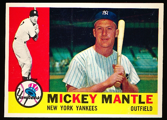 1960 Topps Bb- #350 Mickey Mantle, Yankees