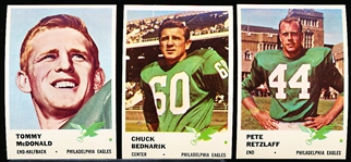1961 Fleer Football- 9 Diff Phil. Eagles
