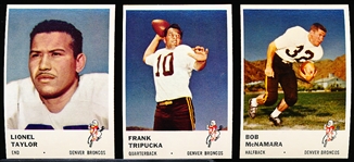1961 Fleer Football- 11 Diff Denver Broncos