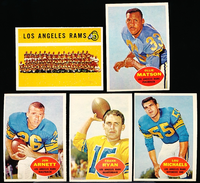 1960 Topps Football- 11 Diff L.A. Rams