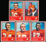 1963 Fleer Football- 5 Diff Denver Broncos