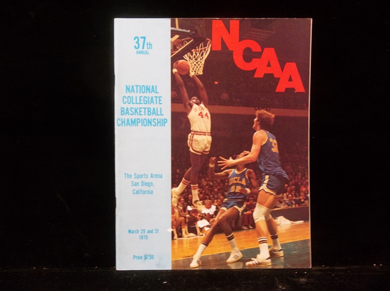 1975 NCAA Division I Men’s Basketball Semi-Finals/ Finals Program- Wooden’s Final Title