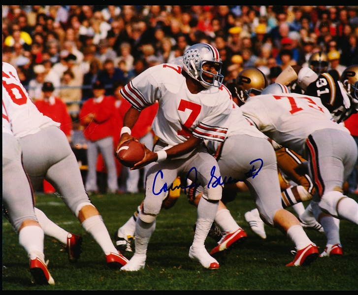 Autographed and Inscribed Cornelius Greene Ohio State NCAA Ftbl. Color 8” x 10” Photo