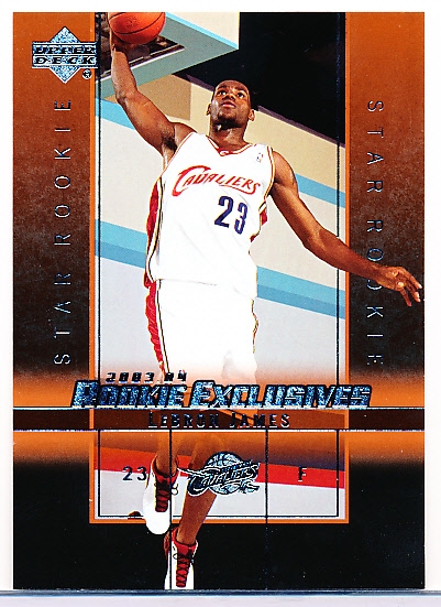 2003-04 Upper Deck Rookie Exclusives Bskt.- #1 LeBron James, Cavs