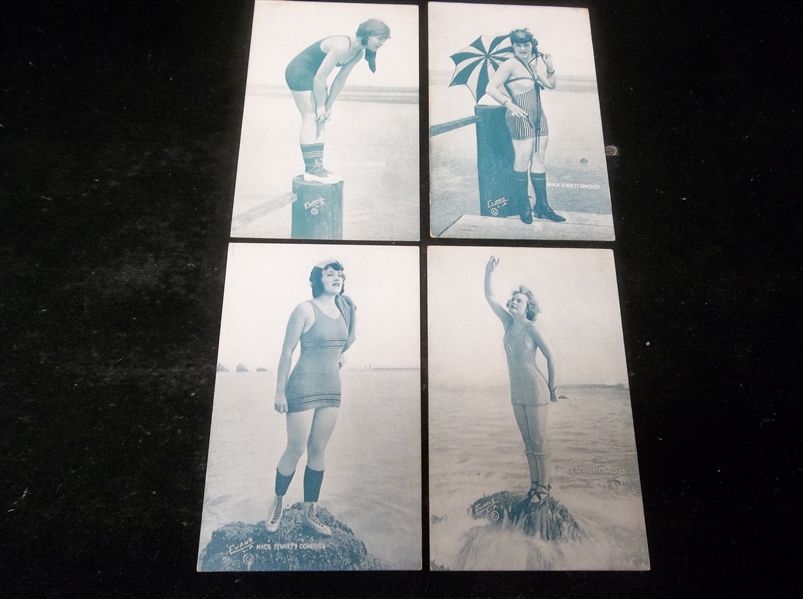 1920’s Mack Sennett Comedies/ Evans L.A. “Bathing Beauties”- 4 Diff. “Not To Be Used in Exhibit Machines” Stamped Backs