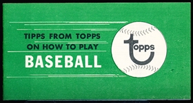 1968 Tipps from Topps on How to Play Baseball Booklet